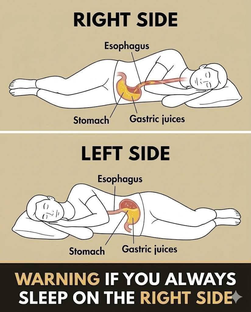 What risks do you run when you sleep on your right side?